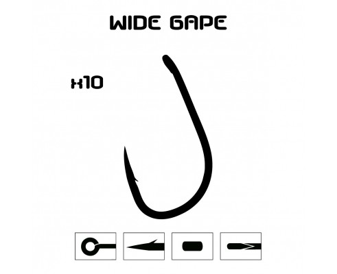 WideGape Hook. Bag of 10